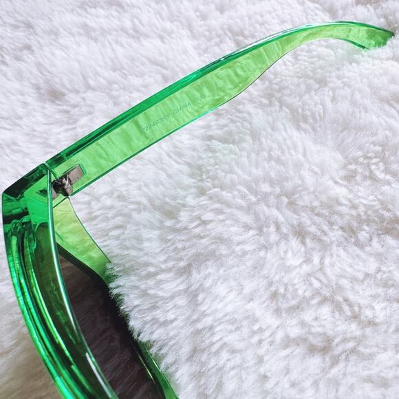 Cerise Bright Green Mirrored Sunglasses - Picture 6 of 15